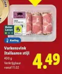 Lidl Varkensvink Italiaanse stijl aanbieding