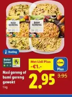 Lidl Nasi goreng of bami goreng gewokt aanbieding