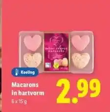 Lidl Macarons in hartvorm aanbieding