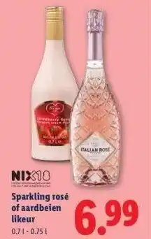Lidl Sparkling rosé of aardbeien likeur aanbieding