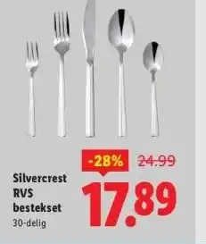Lidl Silvercrest RVS bestekset aanbieding
