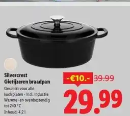 Lidl Silvercrest Gietijzeren braadpan aanbieding