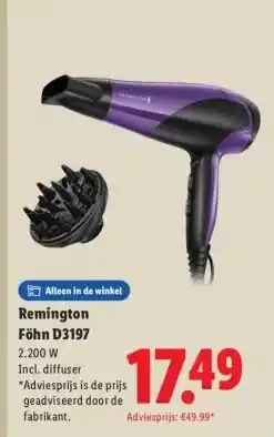 Lidl Remington Föhn D3197 aanbieding