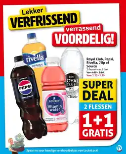 Hoogvliet Royal club, pepsi, rivella, 7up of sourcy aanbieding