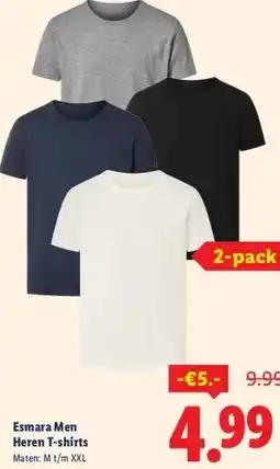 Lidl Esmara Men Heren T-shirts aanbieding