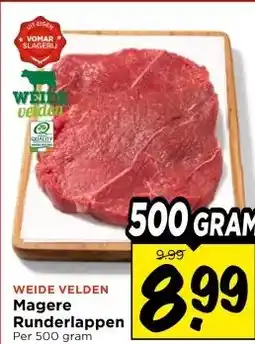 Vomar Voordeelmarkt WEIDE VELDEN Magere Runderlappen aanbieding