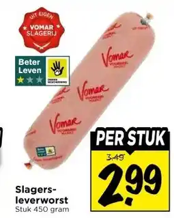Vomar Voordeelmarkt Slagers- leverworst aanbieding