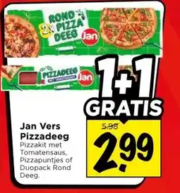 Vomar Voordeelmarkt Jan Vers Pizzadeeg aanbieding