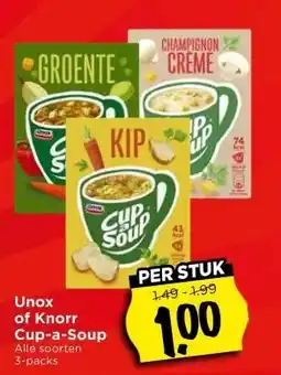 Vomar Voordeelmarkt Unox of Knorr Cup-a-Soup aanbieding