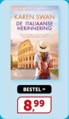 Boekenvoordeel Karen swan de italiaanse herinnering aanbieding