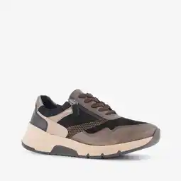 Scapino Hush Puppies leren dames sneakers zwart bruin aanbieding