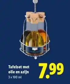 Lidl Tafelset met olie en azijn aanbieding