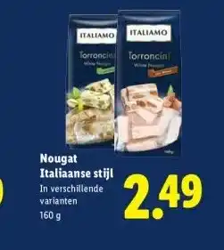 Lidl Nougat Italiaanse stijl aanbieding