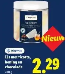 Lidl IJs met ricotta, honing en chocolade aanbieding