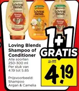 Vomar Voordeelmarkt Loving Blends Shampoo of Conditioner aanbieding