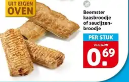 Hoogvliet Beemster kaasbroodje of saucijzen broodje aanbieding