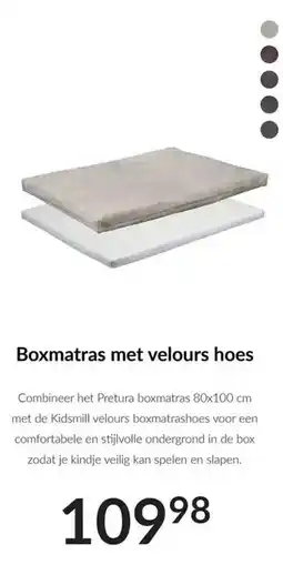 Babypark Boxmatras met velours hoes aanbieding