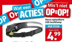 Hoogvliet Nexxt oplaadbare LED hoofdlamp aanbieding