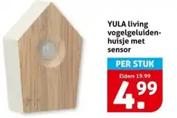Hoogvliet Yula living vogelgeluiden huisje met sensor aanbieding