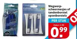 Hoogvliet Wegwerp scheermesjes of tandenborstel opzetborstels aanbieding