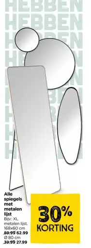 Xenos Alle spiegels met metalen lijst aanbieding