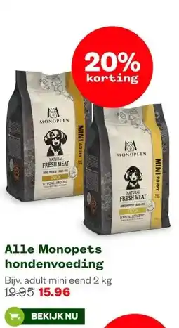 Welkoop Alle Monopets hondenvoeding aanbieding
