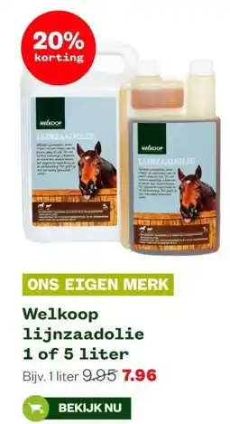 Welkoop Welkoop lijnzaadolie 1 of 5 liter aanbieding