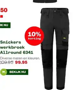 Welkoop Snickers werkbroek Allround 6341 aanbieding