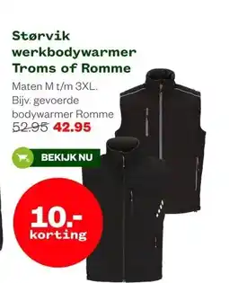 Welkoop Størvik werkbodywarmer Troms of Romme aanbieding