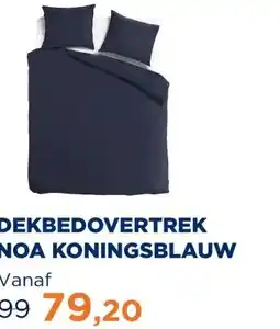 TotaalBED Dekbedovertrek Noa Koningsblauw 140 x 200/220 cm aanbieding