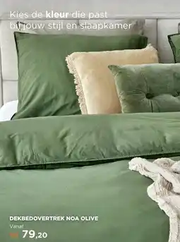 TotaalBED Dekbedovertrek Noa Olijfgroen 140 x 200/220 cm aanbieding