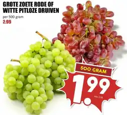 MCD Supermarkt GROTE ZOETE RODE OF WITTE PITLOZE DRUIVEN aanbieding