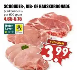 MCD Supermarkt SCHOUDER-, RIB-OF HAASKARBONADE aanbieding