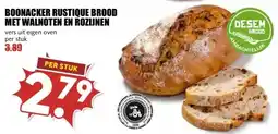MCD Supermarkt BOONACKER RUSTIQUE BROOD MET WALNOTEN EN ROZIJNEN aanbieding