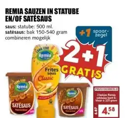 MCD Supermarkt REMIA SAUZEN IN STATUBE EN/OF SATÉSAUS aanbieding