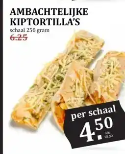 MCD Supermarkt AMBACHTELIJKE KIPTORTILLA'S aanbieding