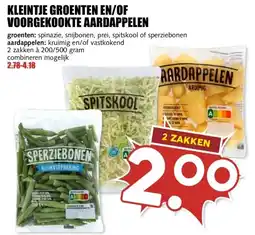 MCD Supermarkt KLEINTJE GROENTEN EN/OF VOORGEKOOKTE AARDAPPELEN aanbieding