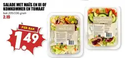 MCD Supermarkt SALADE MET MAÏS EN UI OF KOMKOMMER EN TOMAAT aanbieding