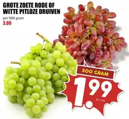 MCD Supermarkt GROTE ZOETE RODE OF WITTE PITLOZE DRUIVEN aanbieding