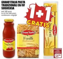 MCD Supermarkt GRAND'ITALIA PASTA TRADIZIONALI EN/OF SUGOCASA aanbieding