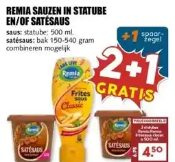 MCD Supermarkt REMIA SAUZEN IN STATUBE EN/OF SATÉSAUS aanbieding