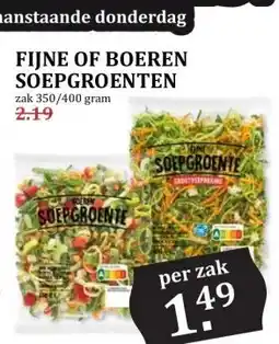 MCD Supermarkt FIJNE OF BOEREN SOEPGROENTEN aanbieding