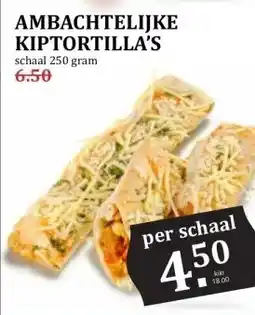 MCD Supermarkt AMBACHTELIJKE KIPTORTILLA'S aanbieding