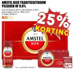 MCD Supermarkt AMSTEL BIER TRADITIEGETROUW PILSENER OF 0.0% aanbieding