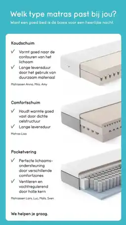 Leen Bakker Welk type matras past bij jou? aanbieding