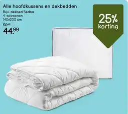 Leen Bakker Alle hoofdkussens en dekbedden aanbieding