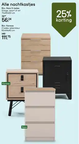 Leen Bakker Alle nachtkastjes aanbieding