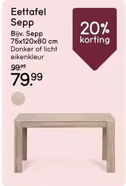 Leen Bakker Eettafel Sepp aanbieding