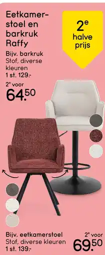 Leen Bakker Eetkamer- stoel en barkruk Raffy aanbieding