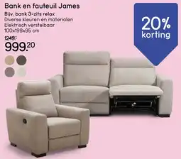 Leen Bakker Bank en fauteuil James aanbieding